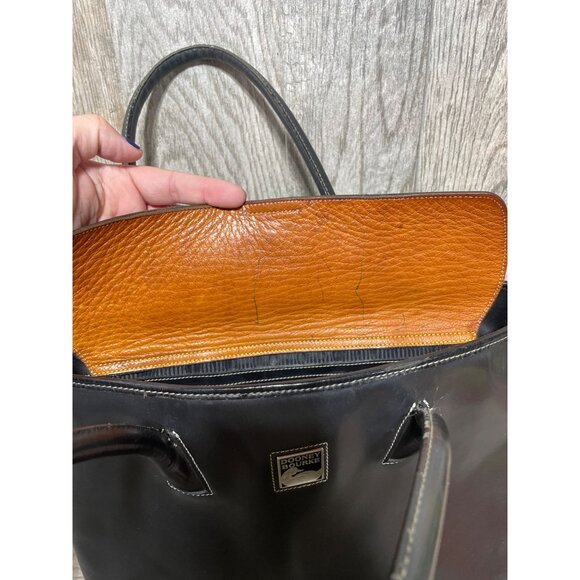 Dooney & Bourke Black Leather Tote Shoulder Bag Purse Handbag ParaSole Made USA - Picture 4 of 13